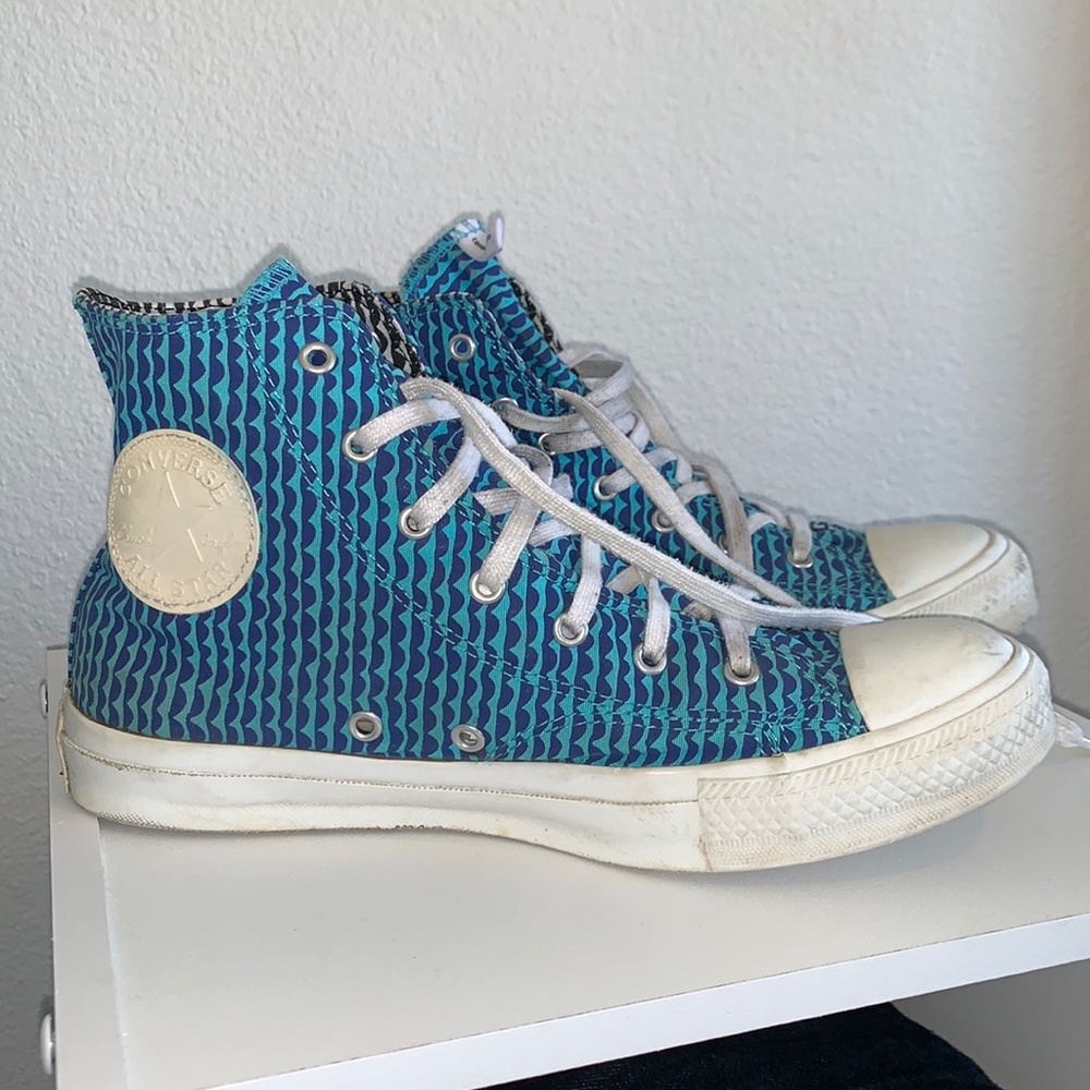 Marimekko for Converse high top turquoise print All Star sneakers women’s size 8